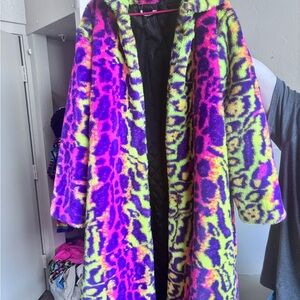 Bold Multicolor Teddy Jacket